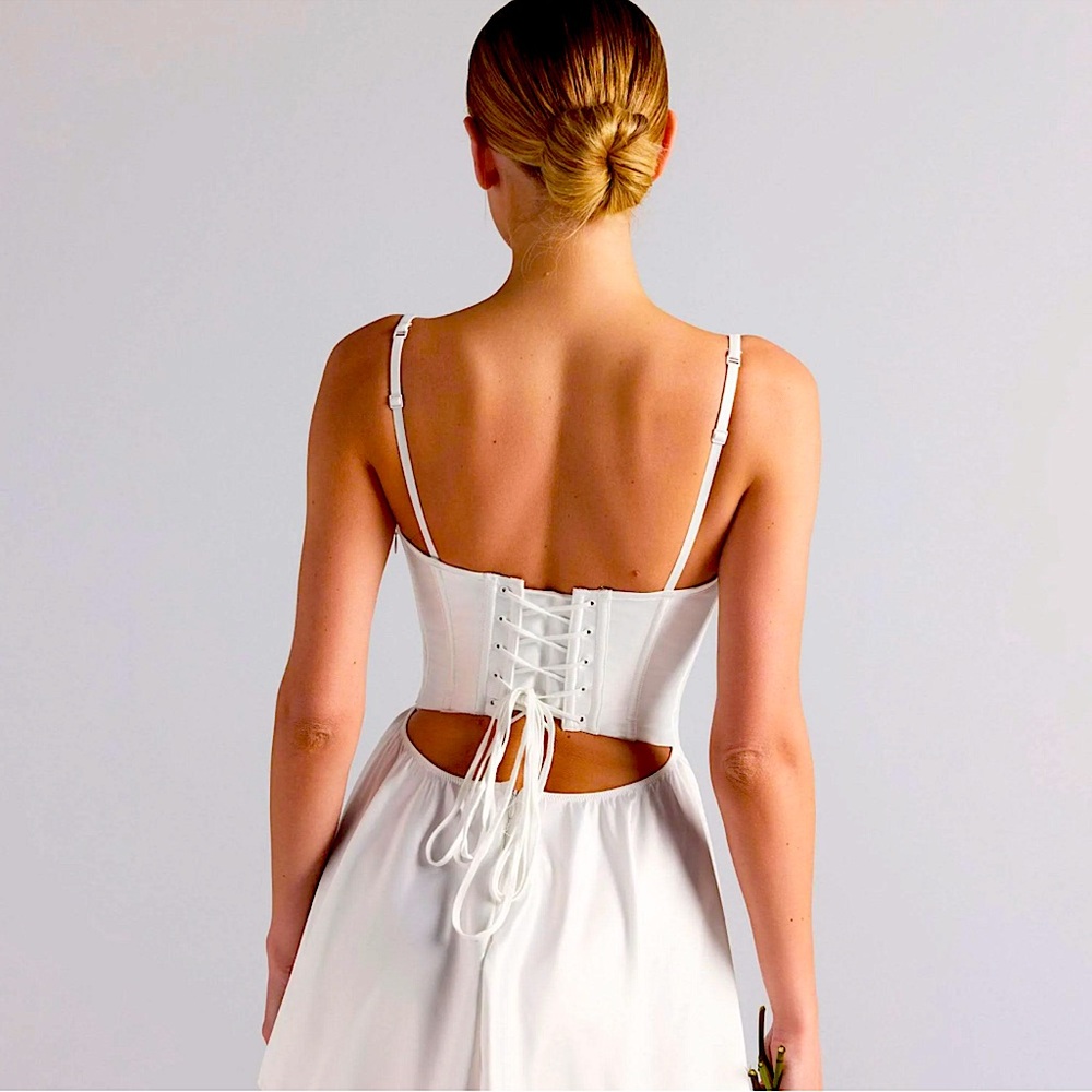 SKIMS - Woven Shine Corset Mini Dress - Picture 2 of 6